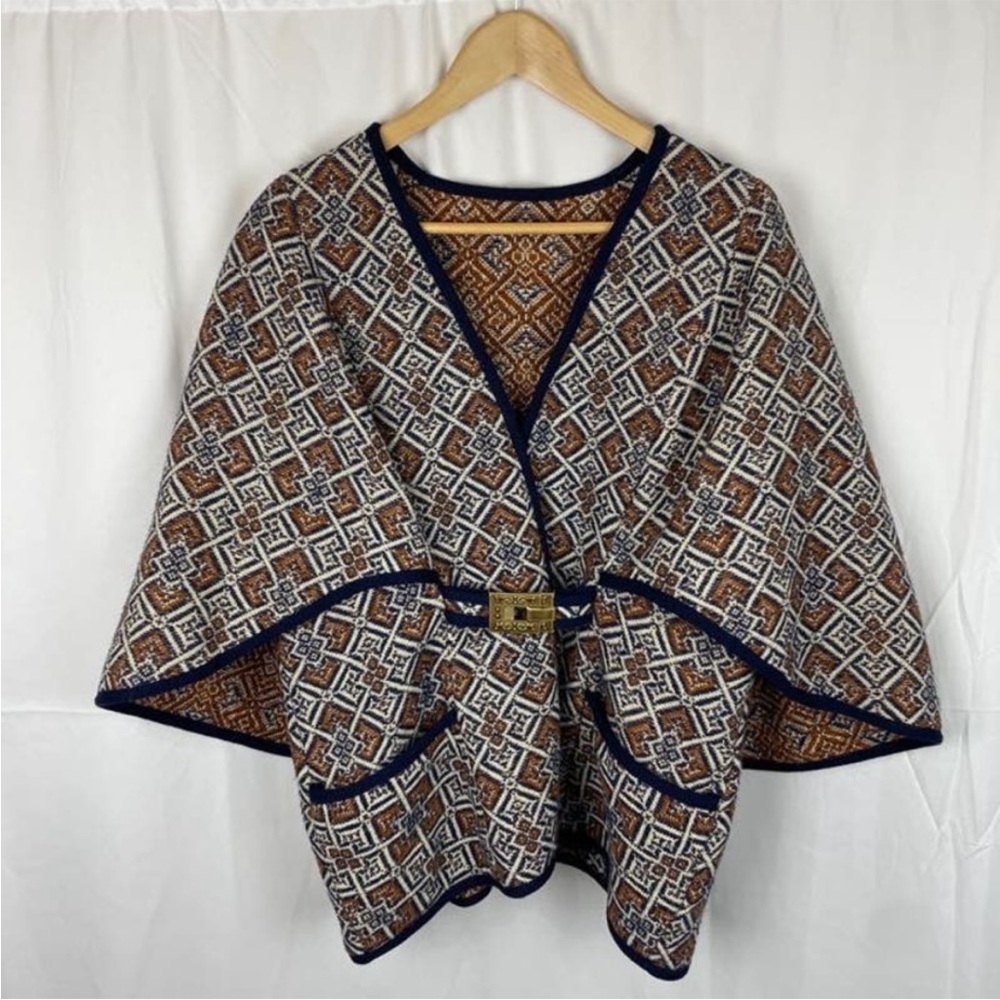 Caerwys Clothes 100% Pure Wool Cape Waistcoat Tapestry Design Vintage 1970s OSFA - Picture 3 of 10